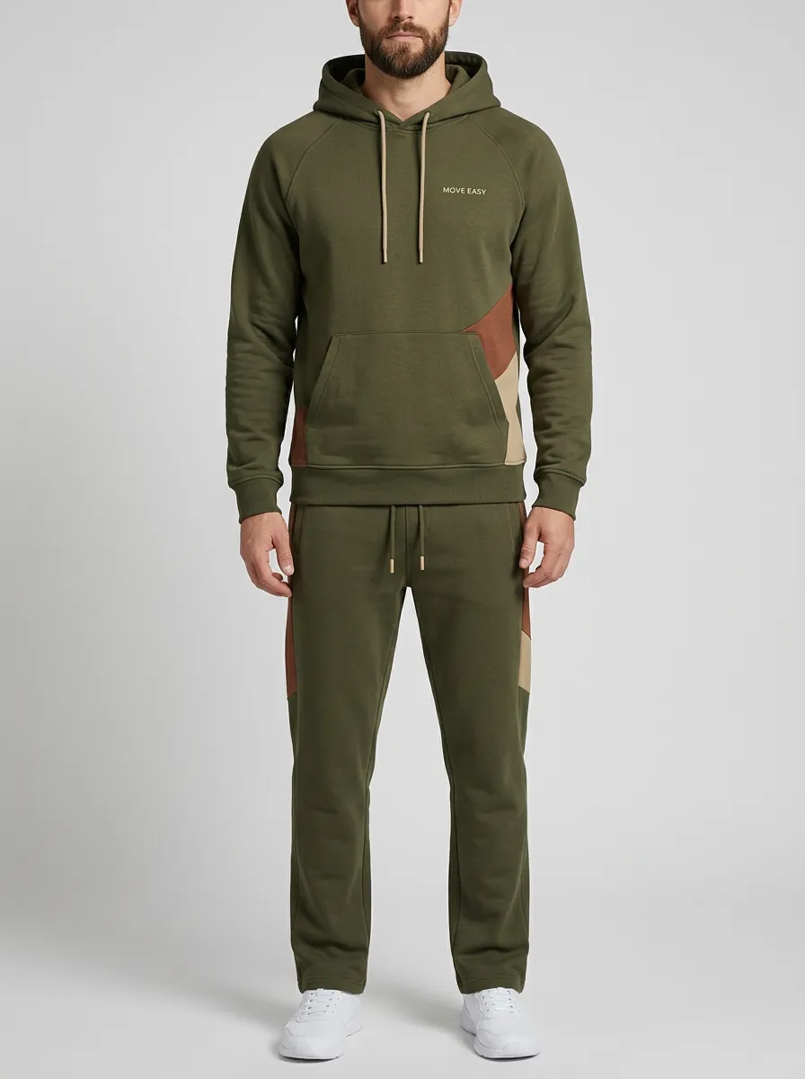 Men's Move Easy Colorblock Print Jogger Set