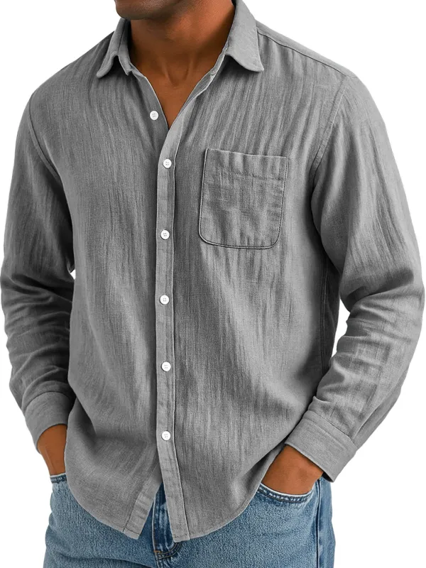 Everyday Cotton Linen Pocket Shirt