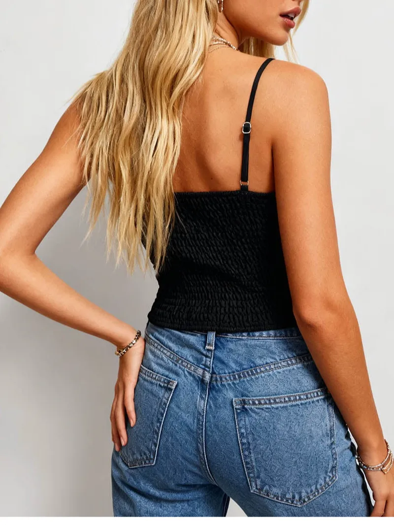D Corset Cross Lace Up Cami Top