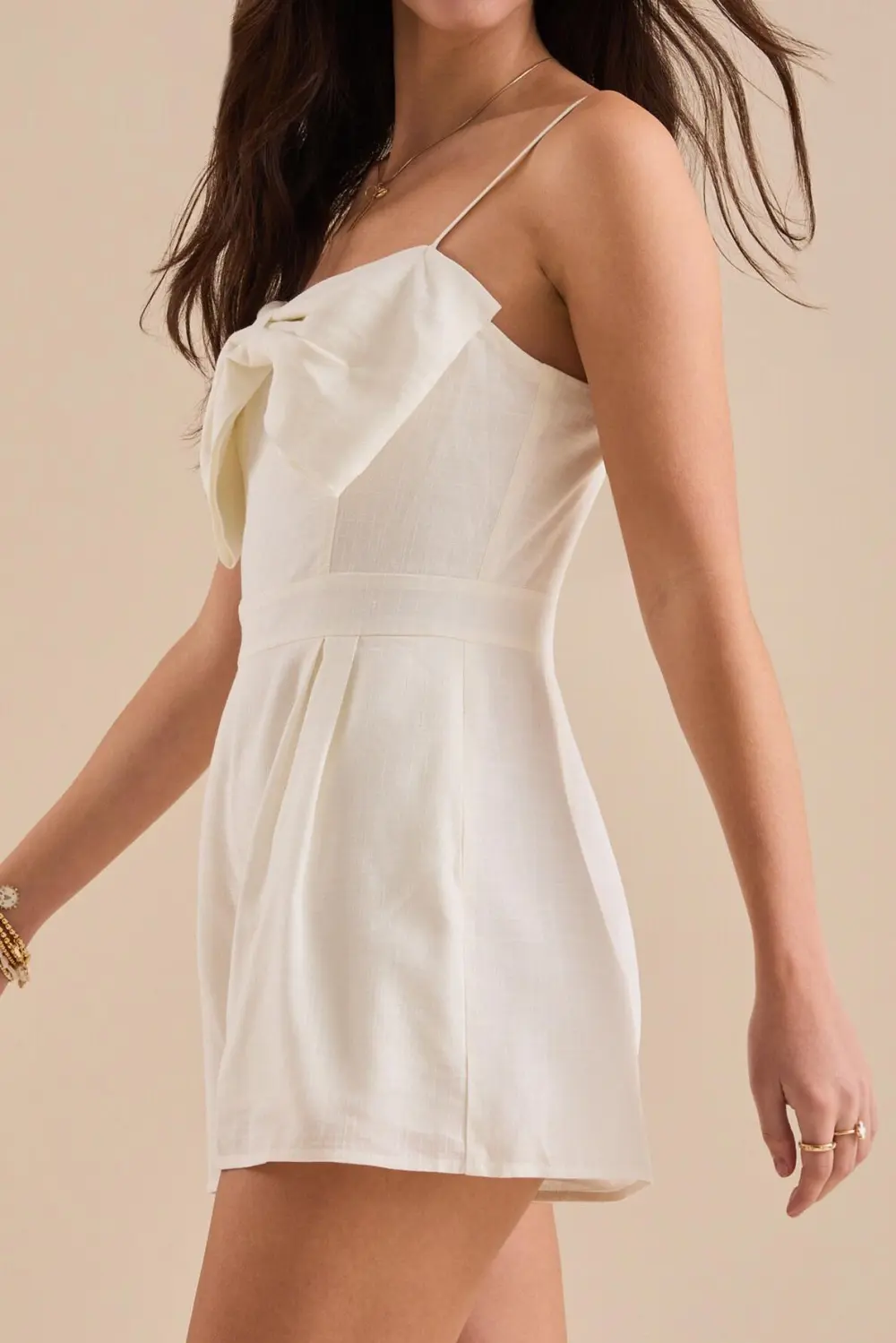 Casual Style Bow Romper