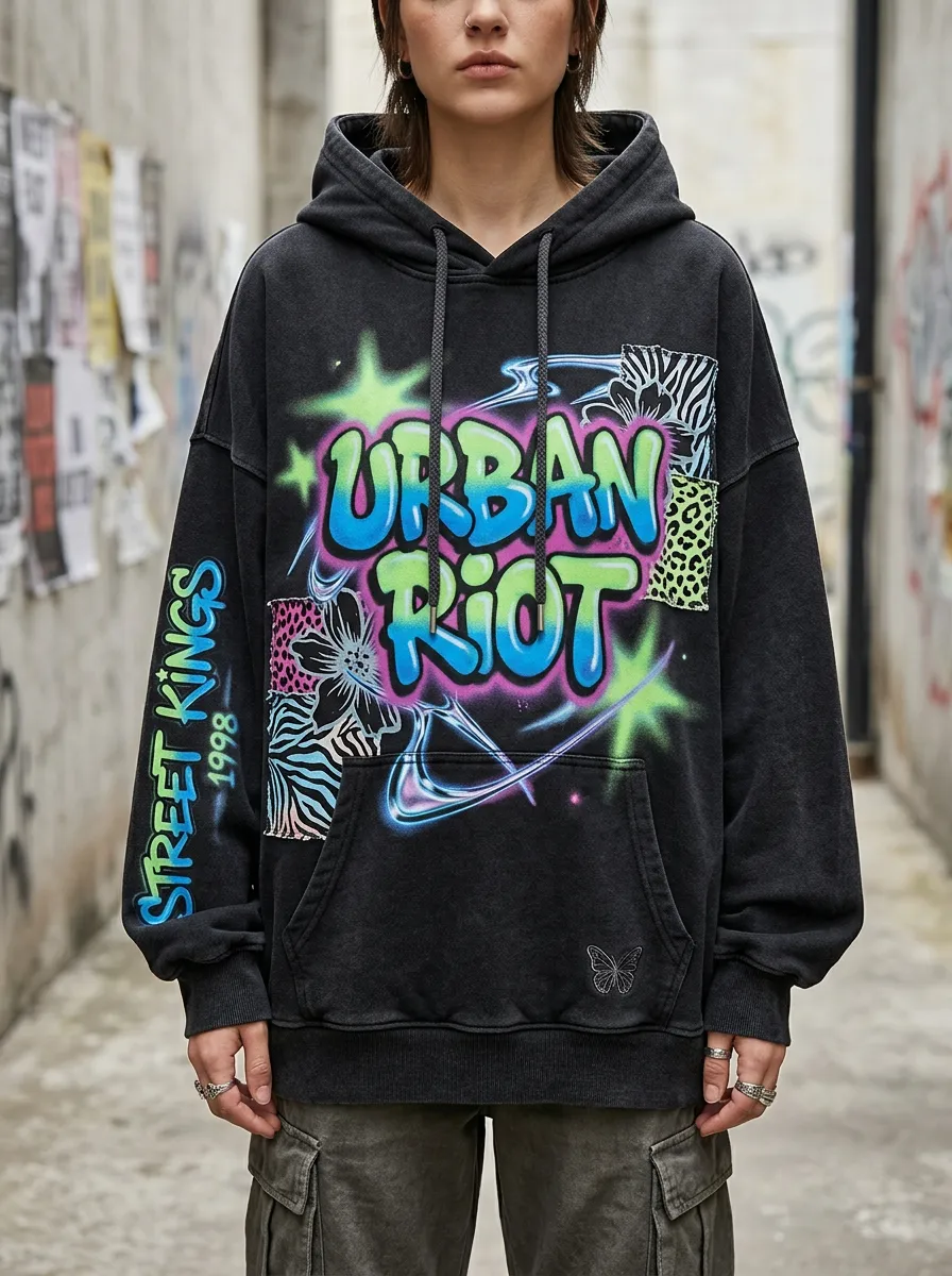 Men's Streetwear Graffiti Animal Graphic T-Shirt