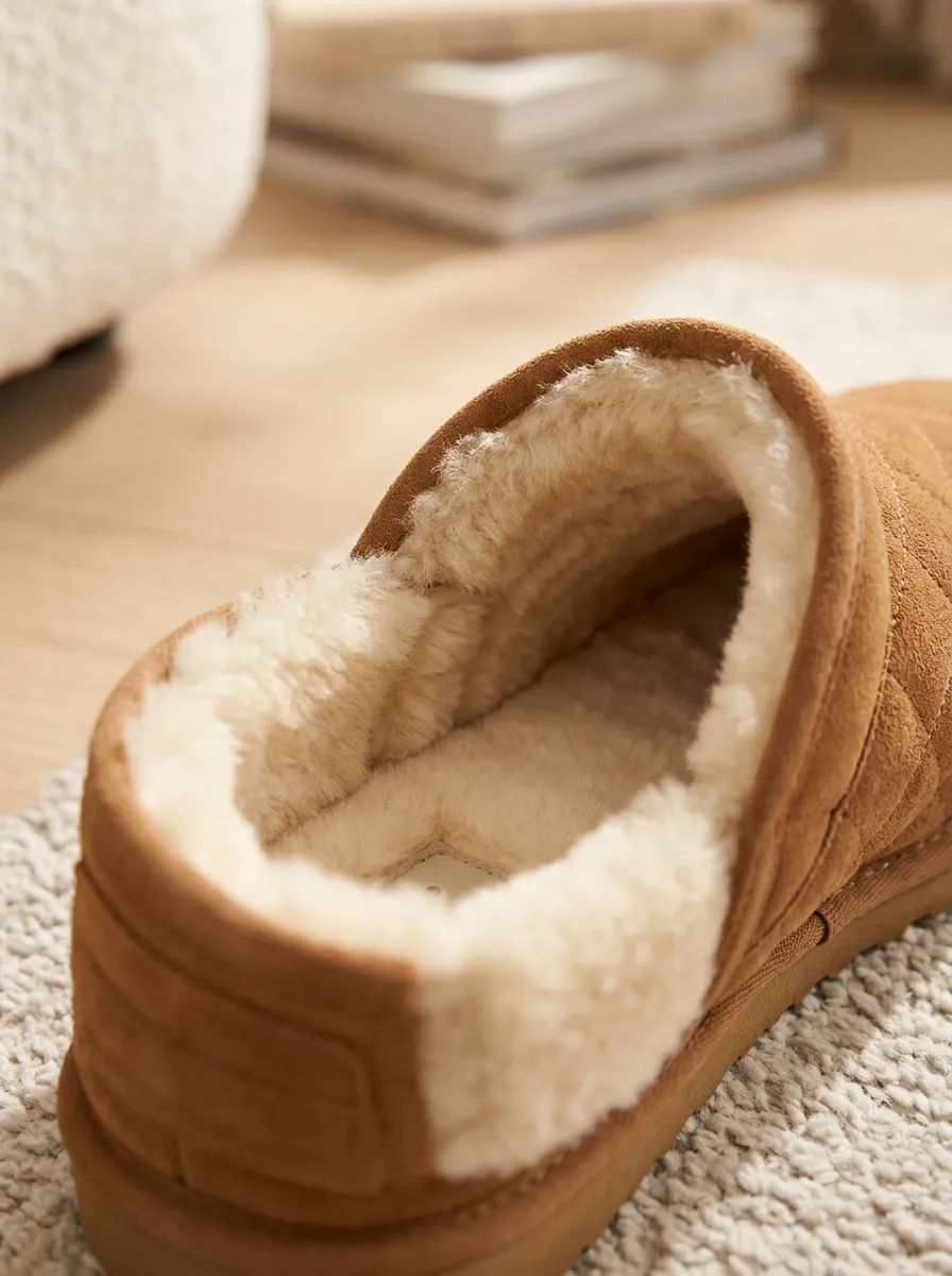 Classic Suede Look Quilted Street Look Unisex Warm Wool Shoes