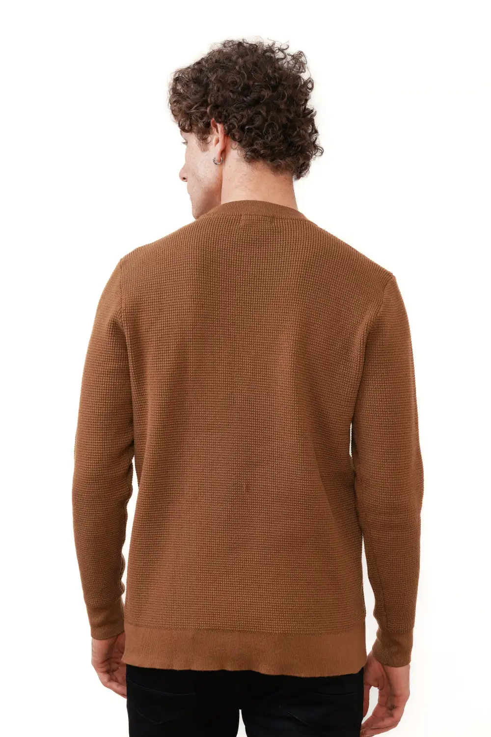 Regular Fit Ribbed Crew Neck Sweater