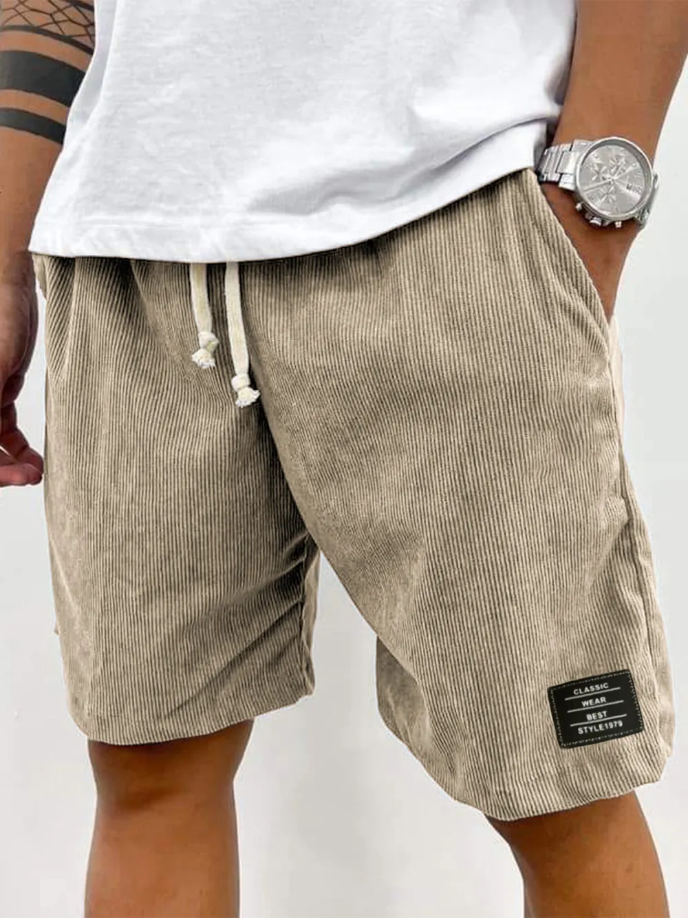 Tailored Corduroy Seamed Detail Shorts