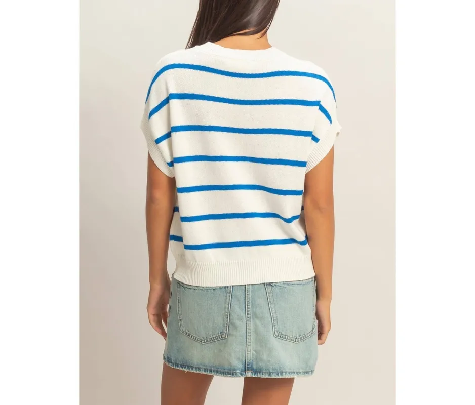 Striped Crew Neck Knit Top