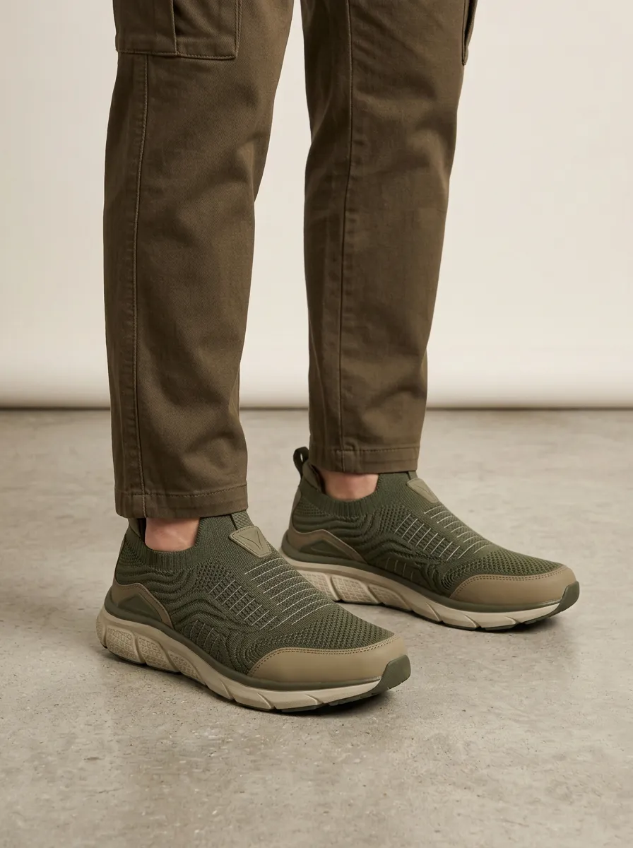 Men's Outdoor Casual Knitted Print Sneakers