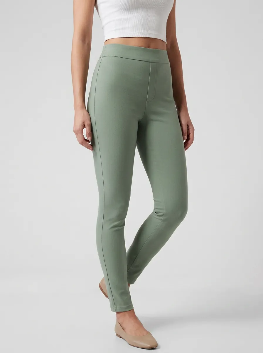 Classic High-Stretch Mid-Rise Stretch Pants