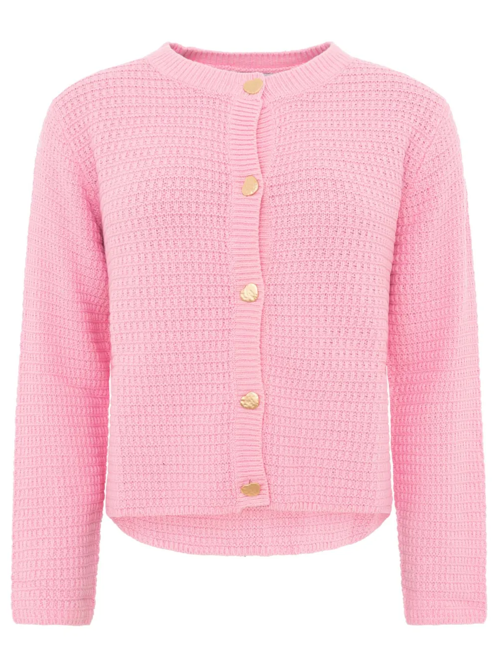 Textured Wool Cotton Longline Heart Pattern Cardigan