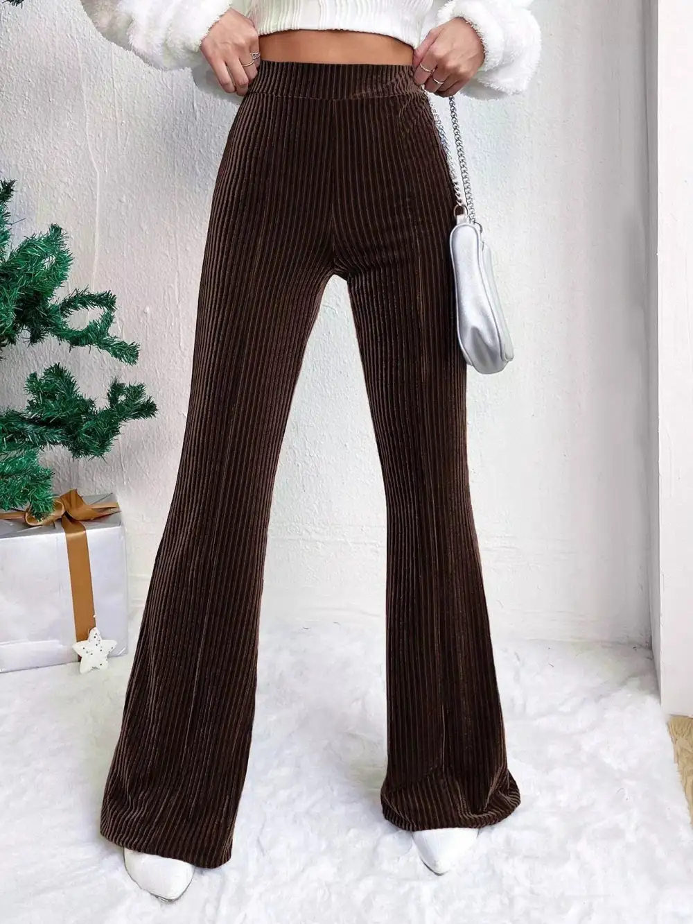 Corduroy High Waist Flare Pants