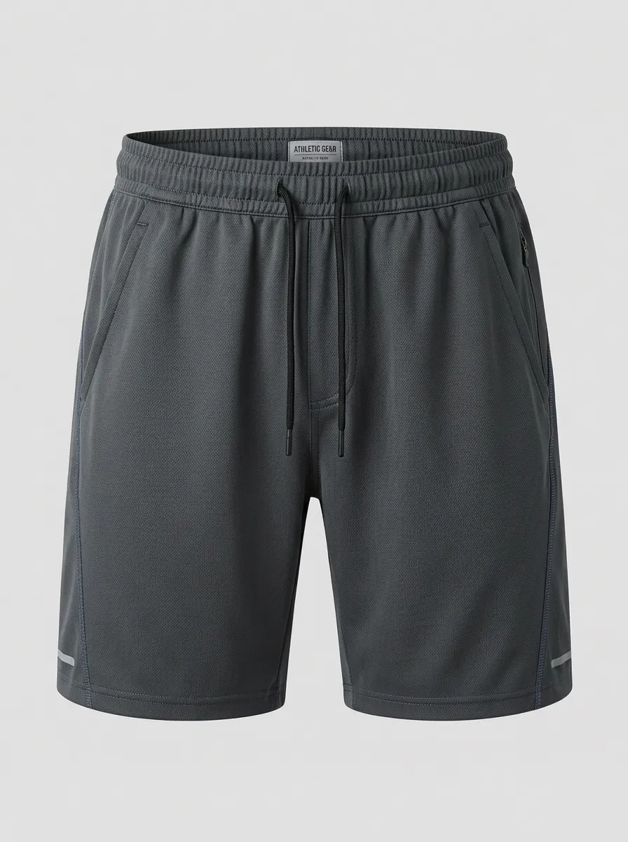 Men's Charcoal Grey Athletic Performance Shorts - Design B