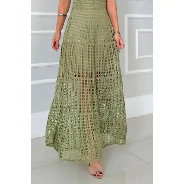 Hollowed Out Sleeveless Maxi Dress