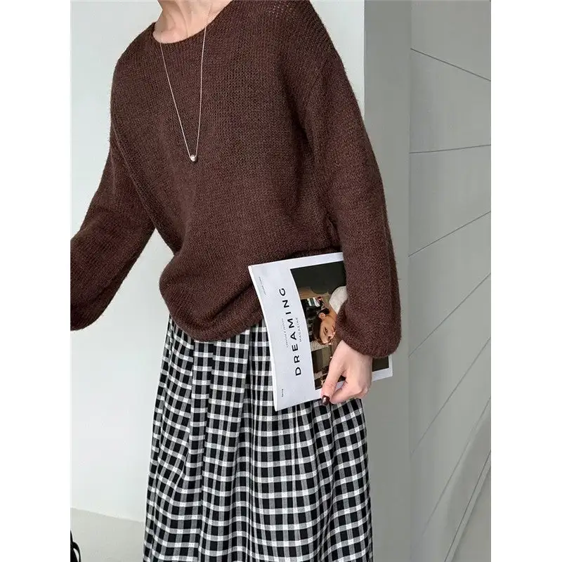 Loose Knit Sweater With Back Tie