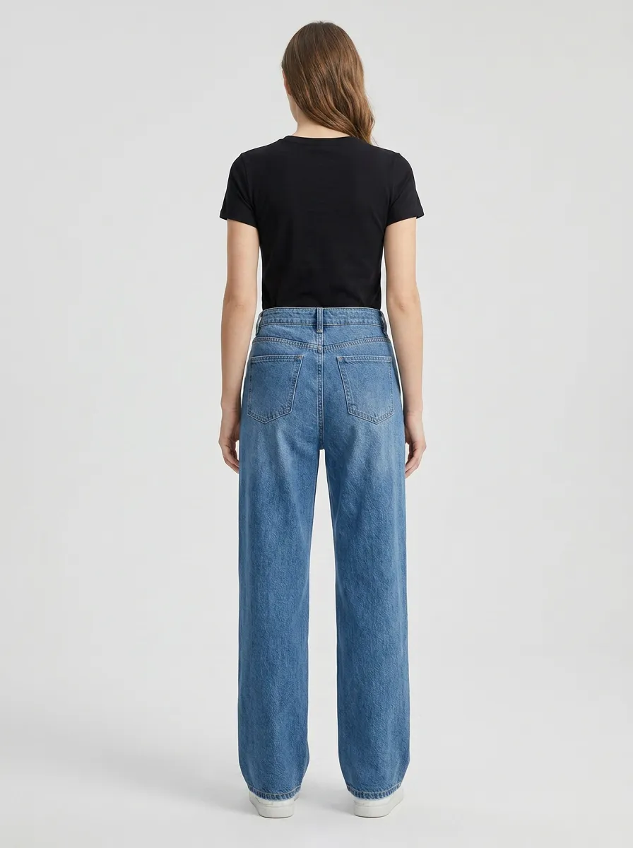 Women's Wide Leg Casual Denim Jeans