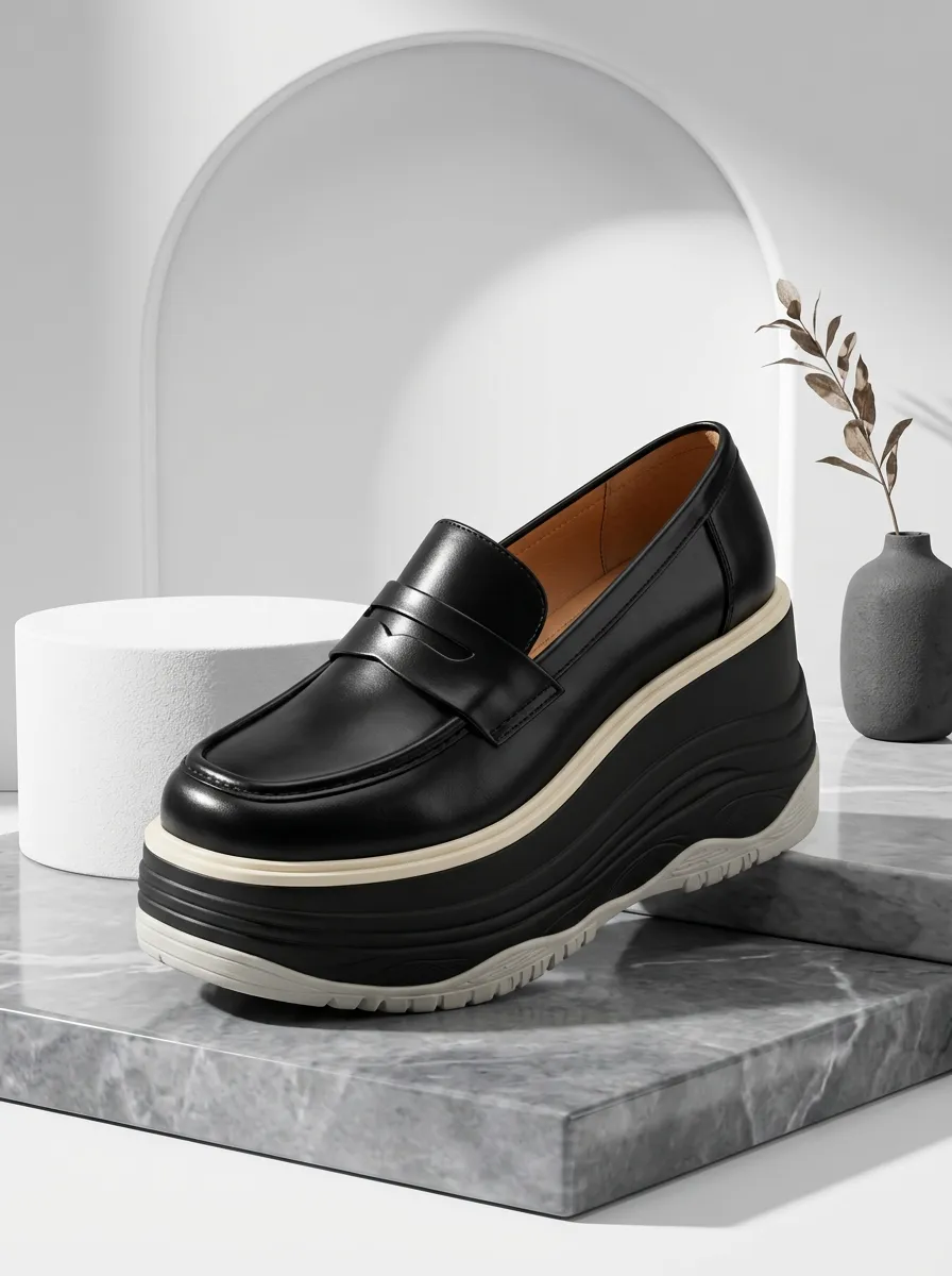 Unisex Penny-Style Platform Loafers
