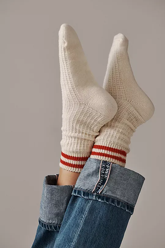 Cozy Stripe Socks Brown