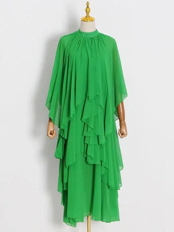 Tiered Sleeve Maxi Dress