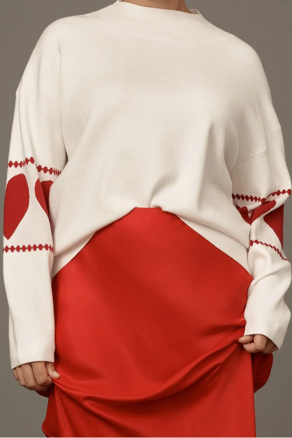 Crimson Mock Neck Sweater