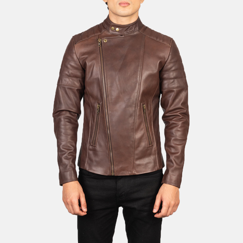 Men's Minimal Biker Leather Jacket