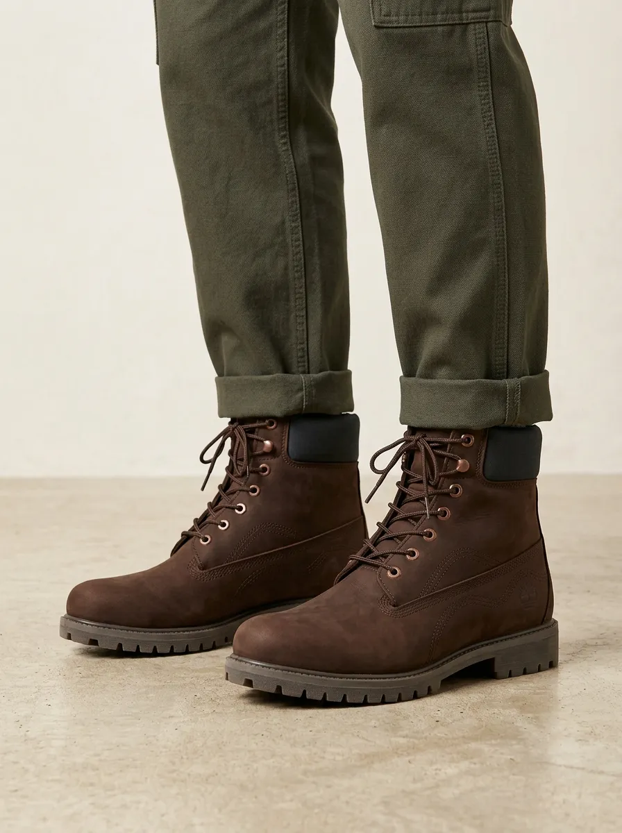 Unisex Leather Classic Lace-Up Work Boots