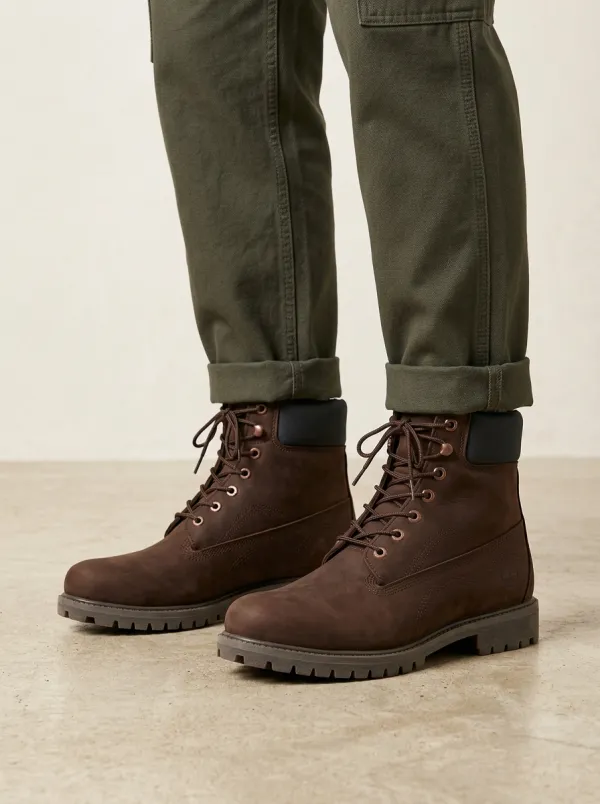 Unisex Leather Classic Lace-Up Work Boots