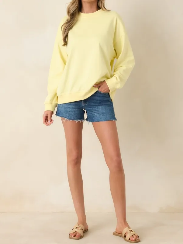 Yellow Graphic Crewneck Sweatshirt