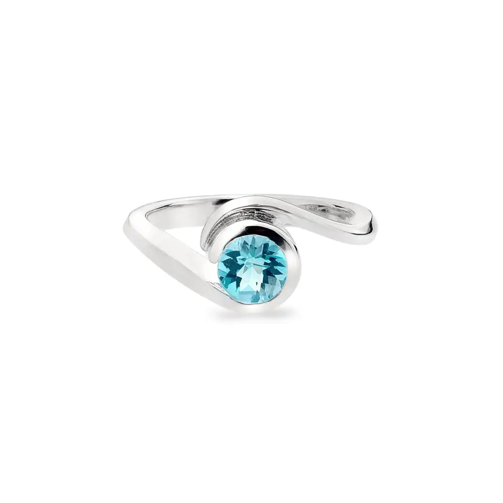 Wave Topaz Dainty Ring