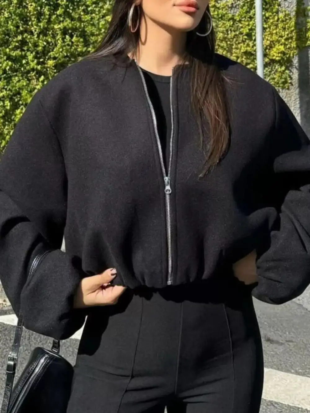 Zip Up Cropped Jacket Easy Layering Piece