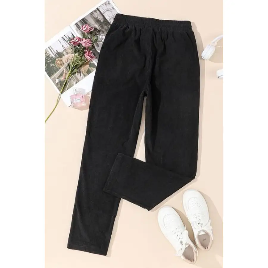 Classic Drawstring Straight Pants with Pockets