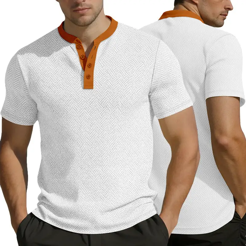 Jacquard Short Sleeve Polo Shirt