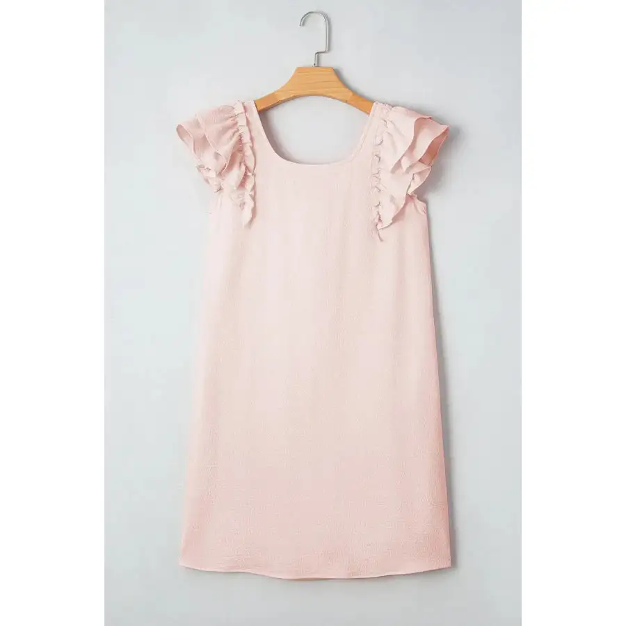 Ruffle Sleeve Bow Back Mini Dress