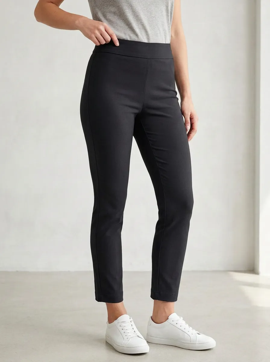 Tailored-Look Mid-Rise Women's Stretch Mid-Rise Pants