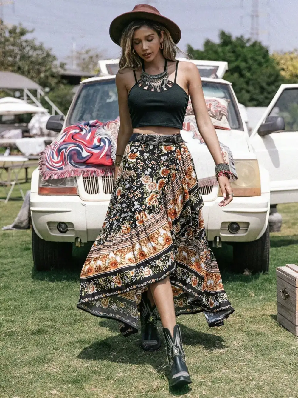 Graceful Printed Boho Skirt