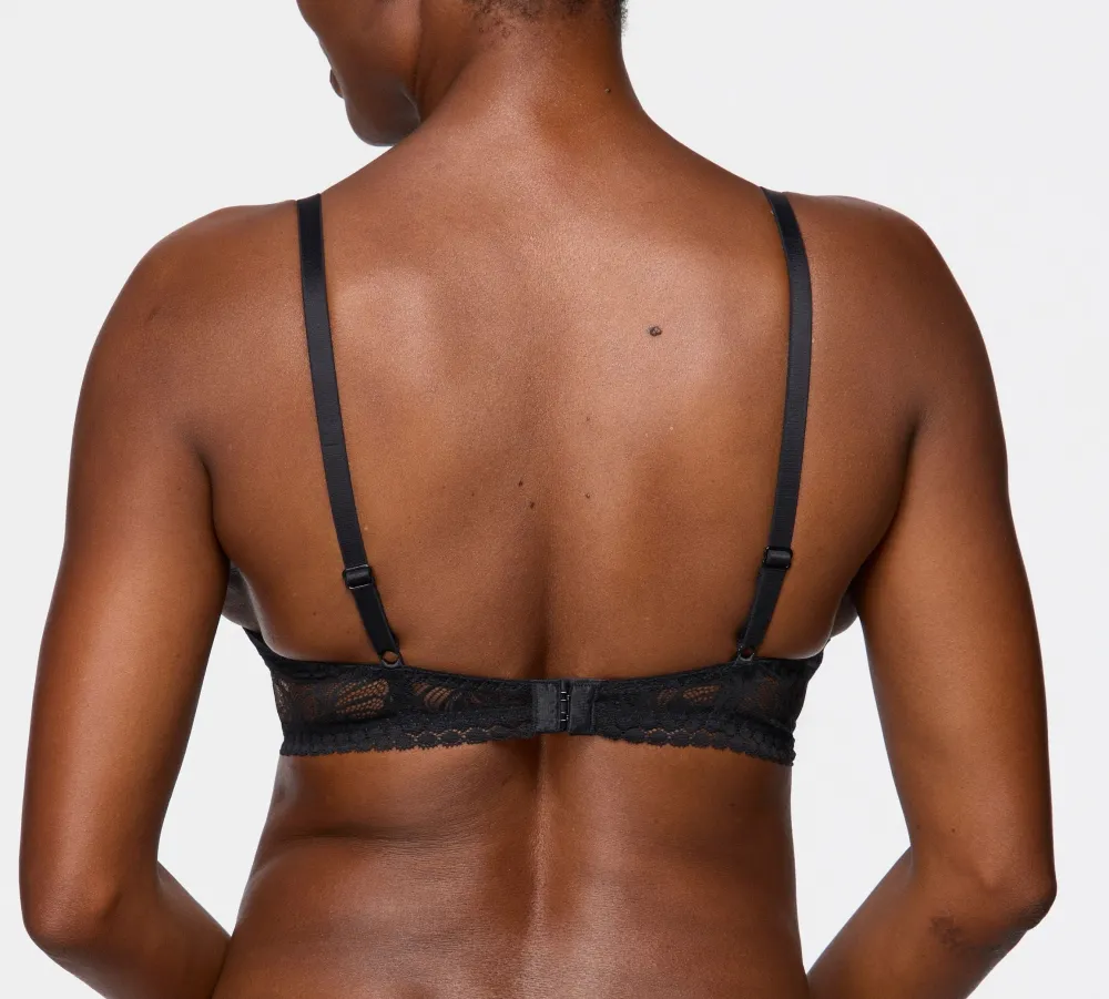 Women's Balconette Underwire Two-Part Cup Adjustable Straps Lace Mesh Jacquard Triangle Bra