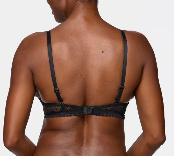 Women's Balconette Underwire Two-Part Cup Adjustable Straps Lace Mesh Jacquard Triangle Bra