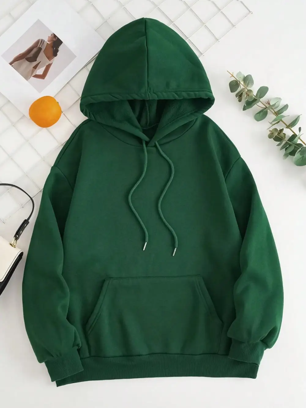Refined Drawstring Pocketed Hoodie