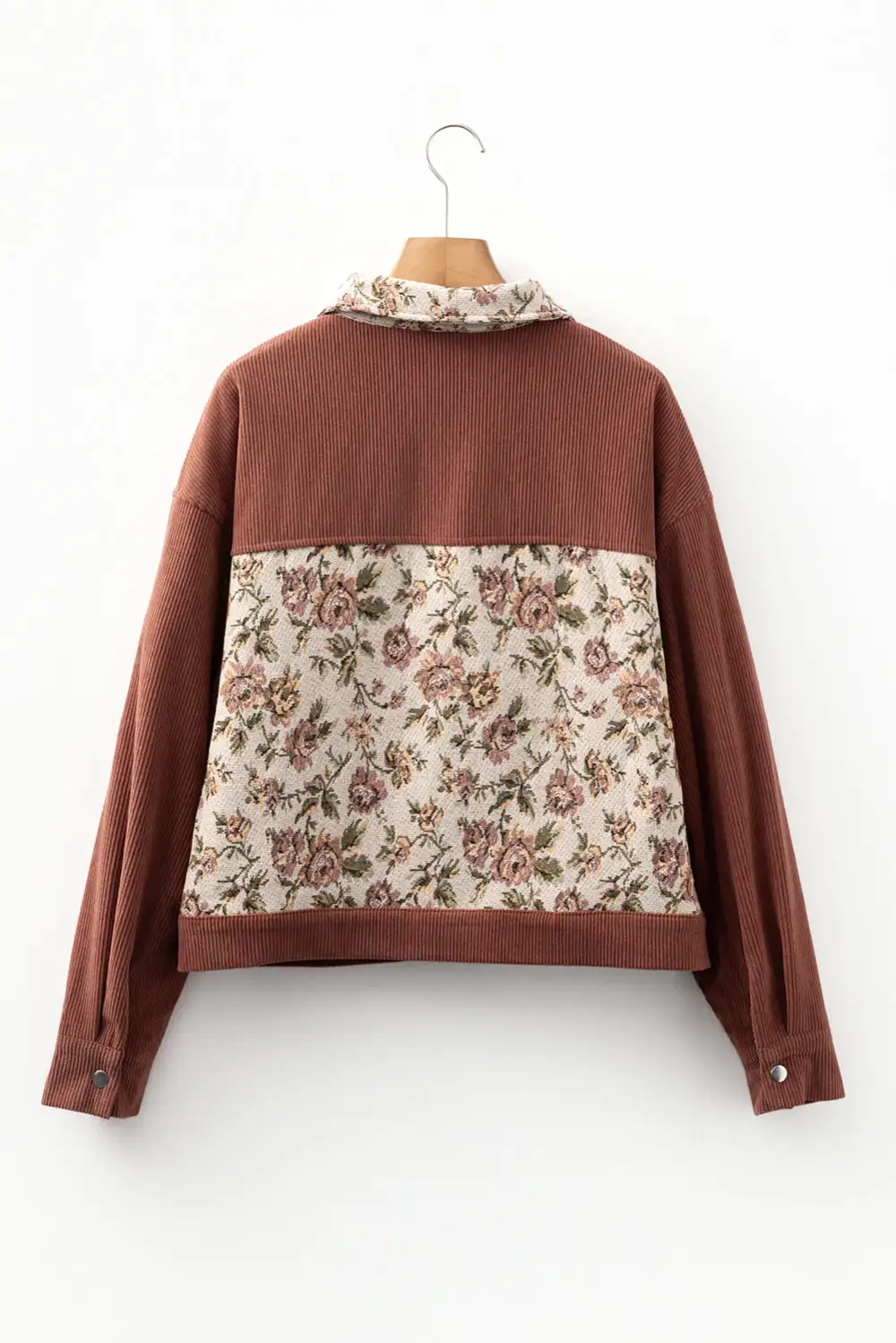 Collared Floral Patchwork Jacket