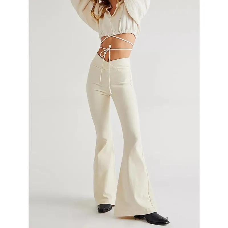 Asymmetric Waist Flare Jeans