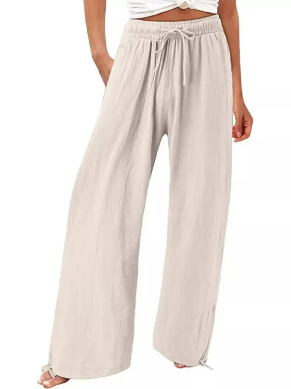 Full Size Wide Leg Pants with Drawstring Waist Plus