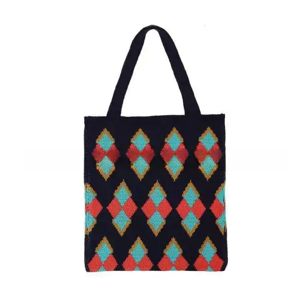 Crochet Tote Bag Cute Knit Bag for Teenage