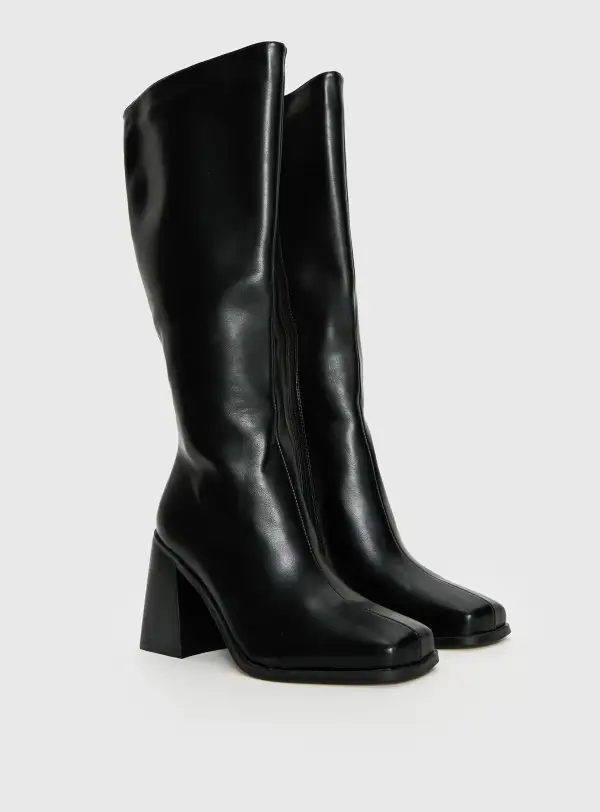 Open Toe Knee High Boots