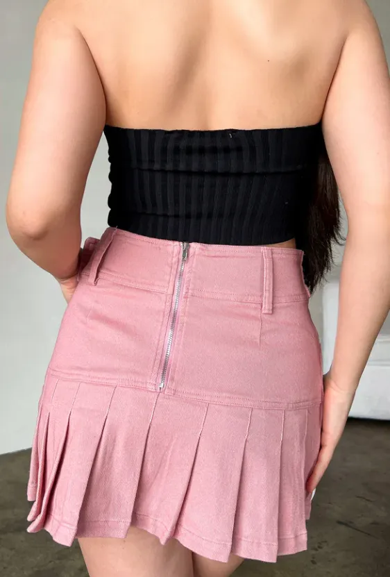 Rose Pleated Midi Skirt