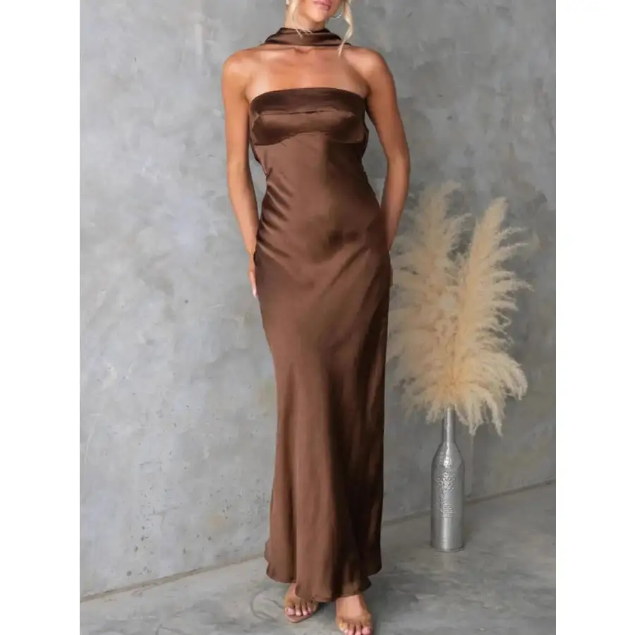 Satin Tube Maxi Dress