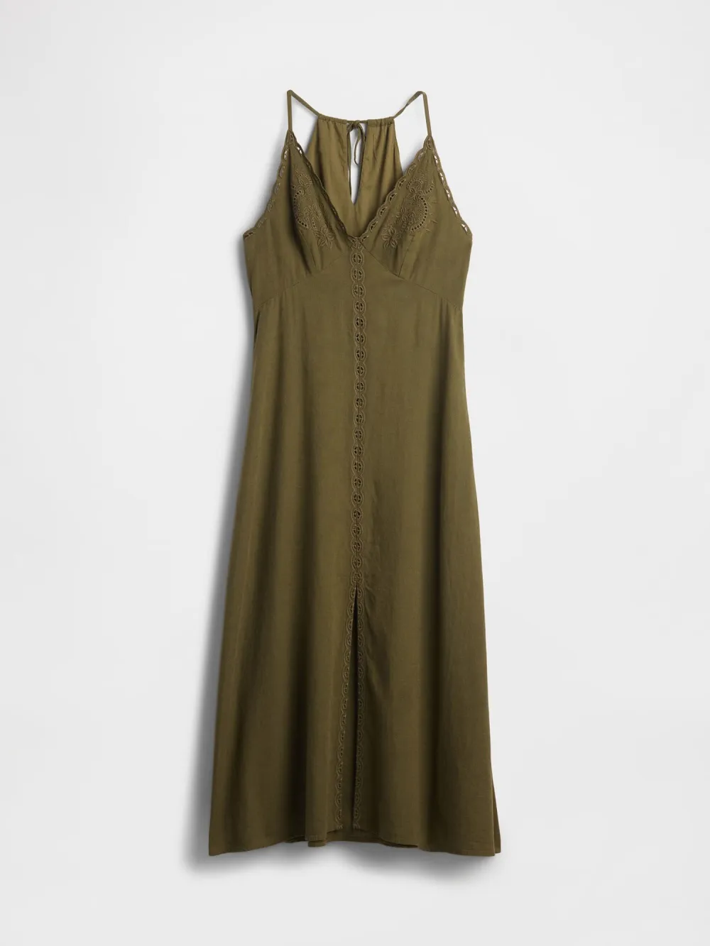 Deep V-Neck Slit Dress