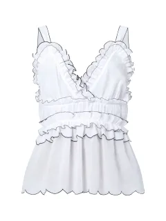 Fashion Cotton Artistic Pleated Lace Ladies Vest