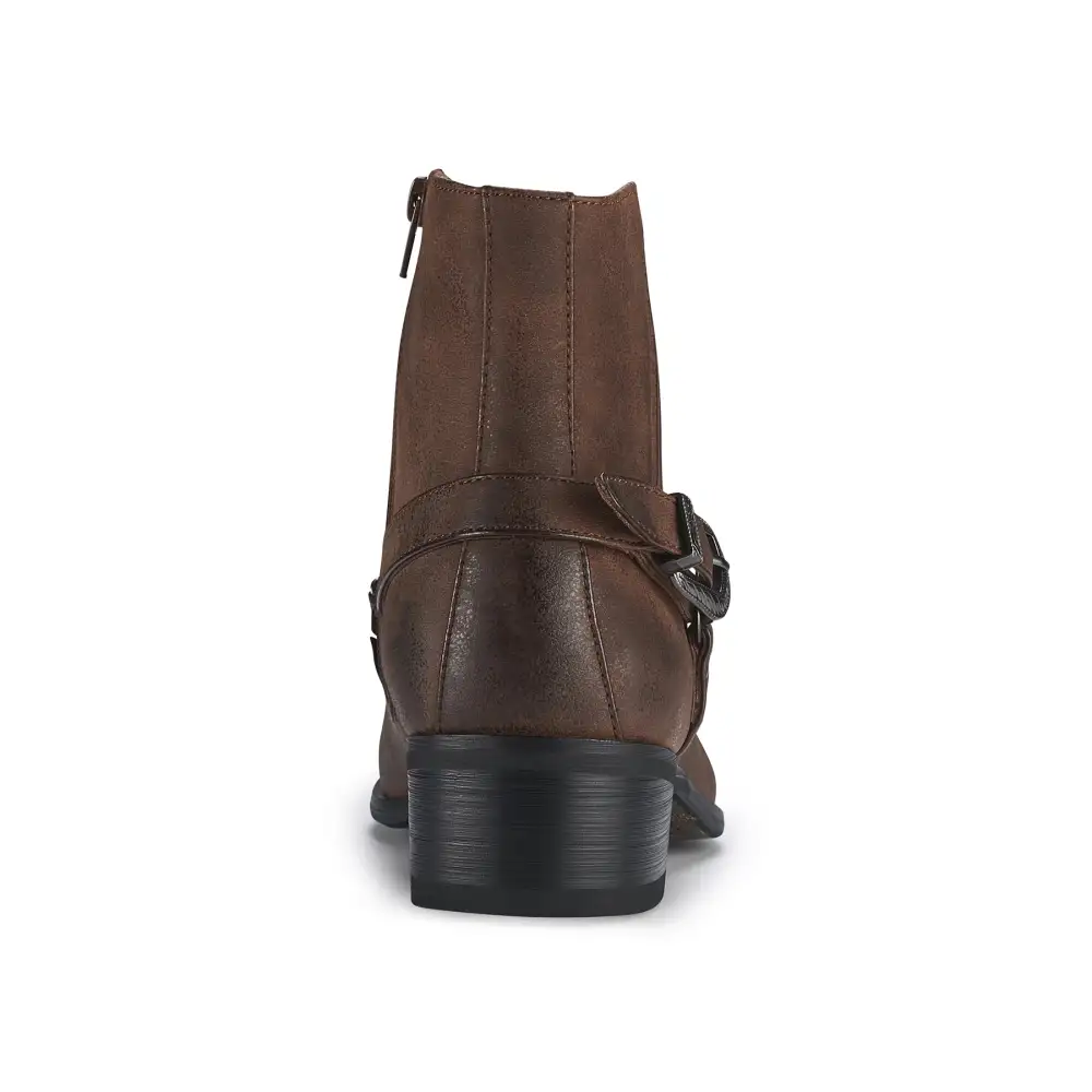 Suede Faux-Leather Pointed-Toe Chelsea Boots