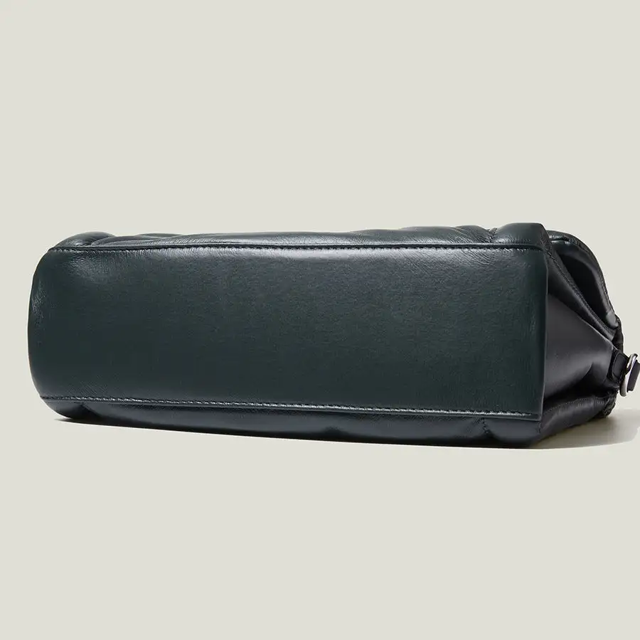 Retro One-Shoulder PU Leather Handbag Horizontal Square