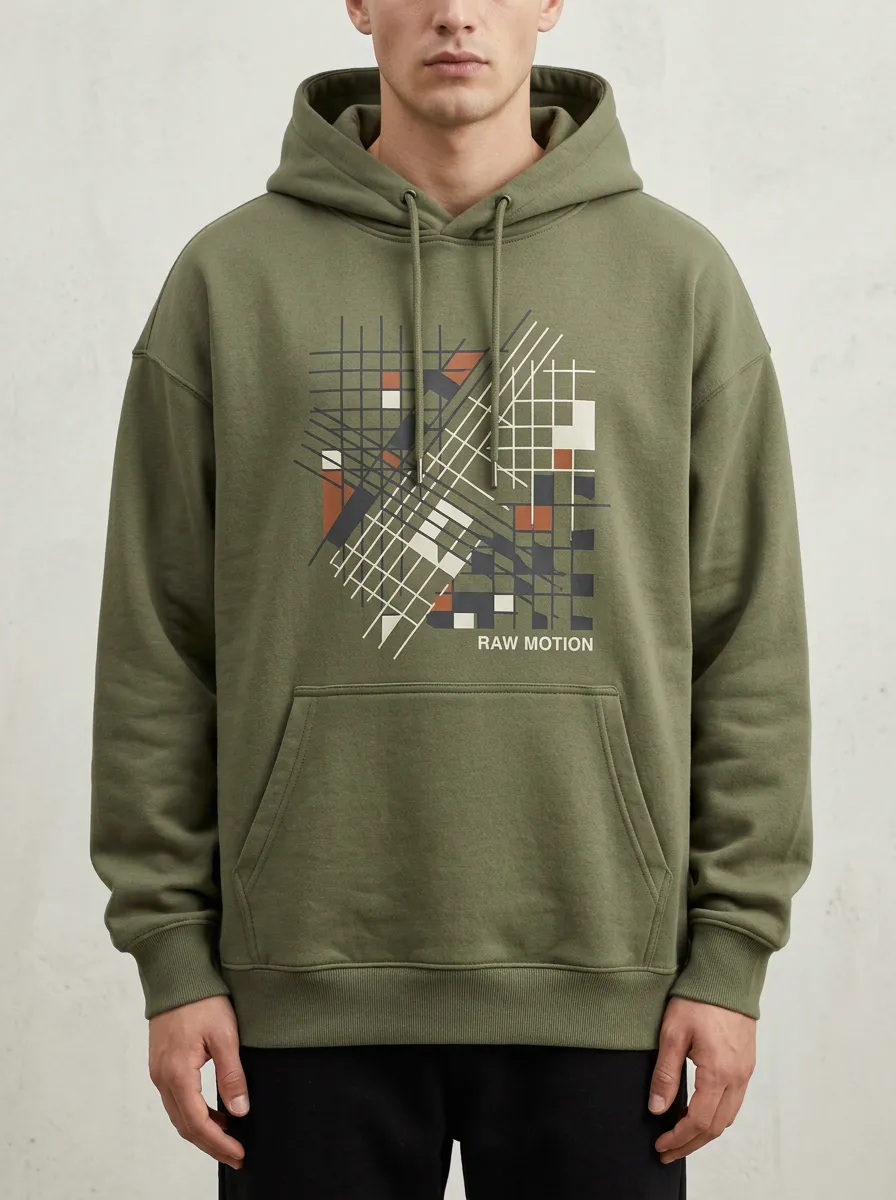 Streetwear Geometric Abstract Men's Graphic Hoodie
