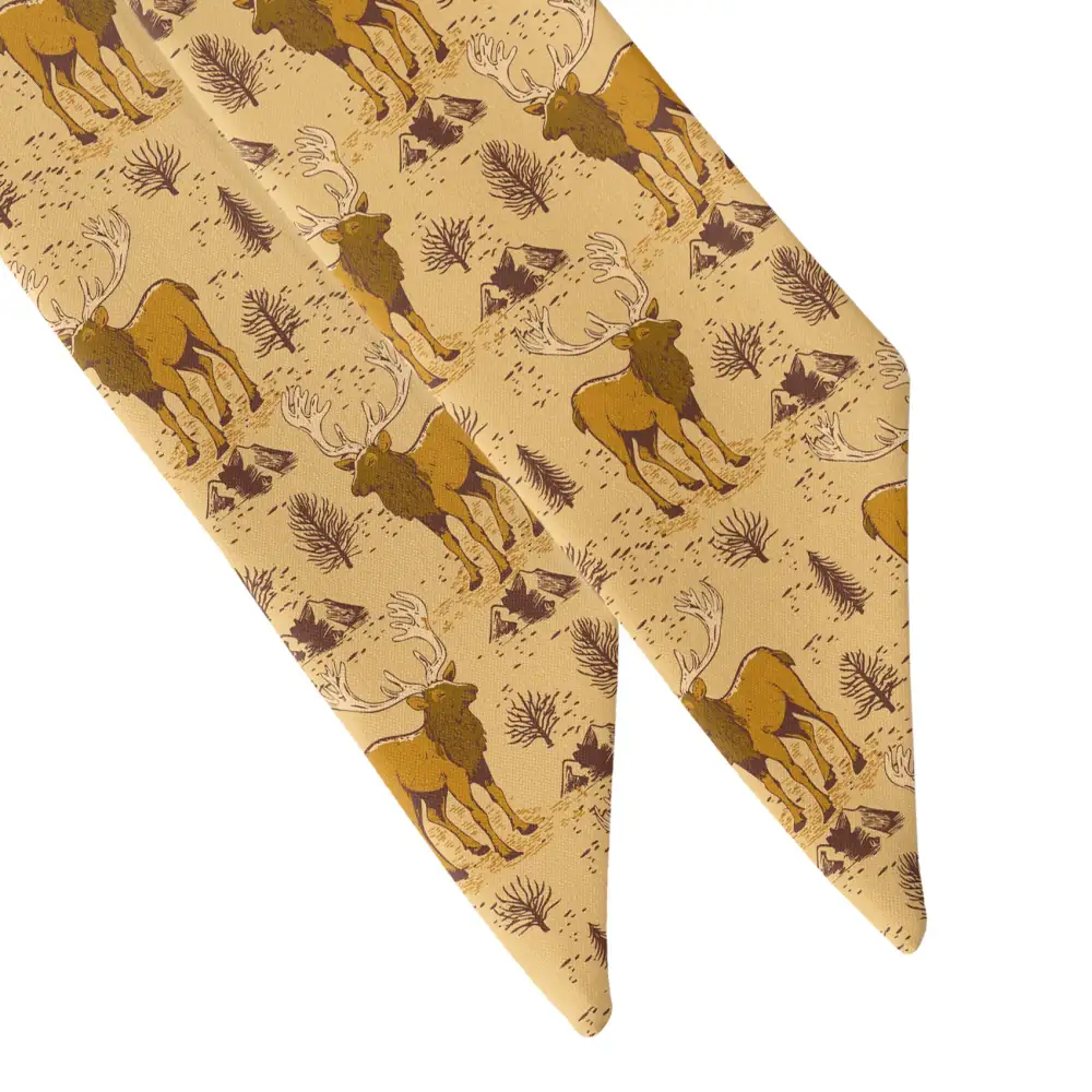 Evergreen Elk Motif Hair Scarf