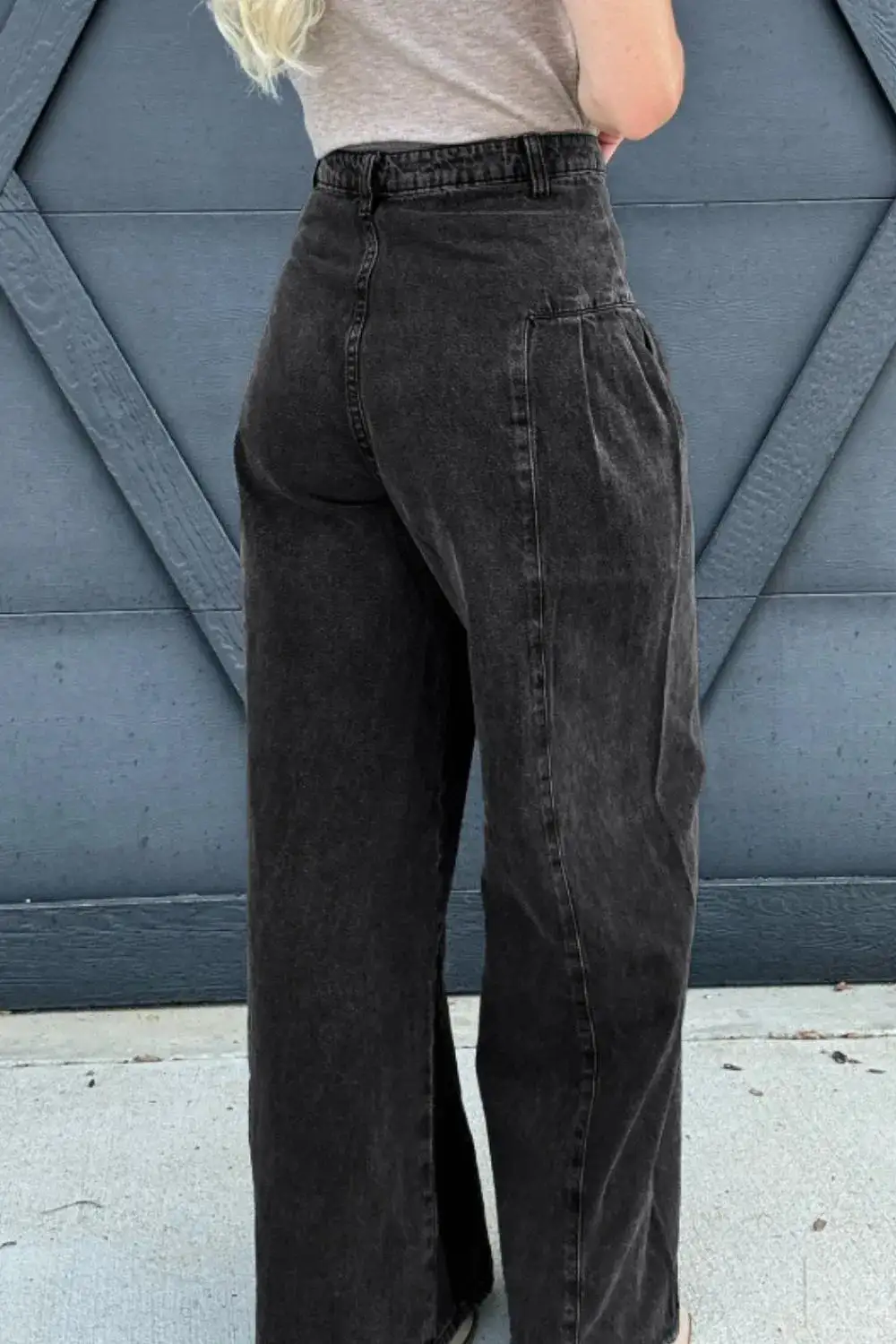 Women' High Rise Wide Leg Jeans With Pockets