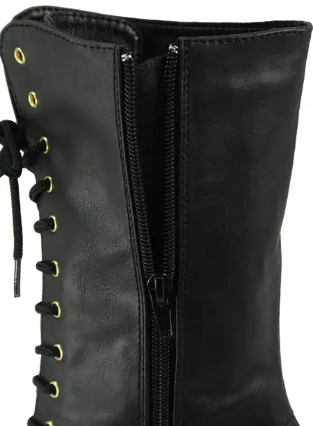 Women's Practical Country Lace Up Faux Leather Ankle Boots
